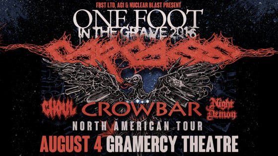 Carcass at Gramercy Theatre on 08-04-16