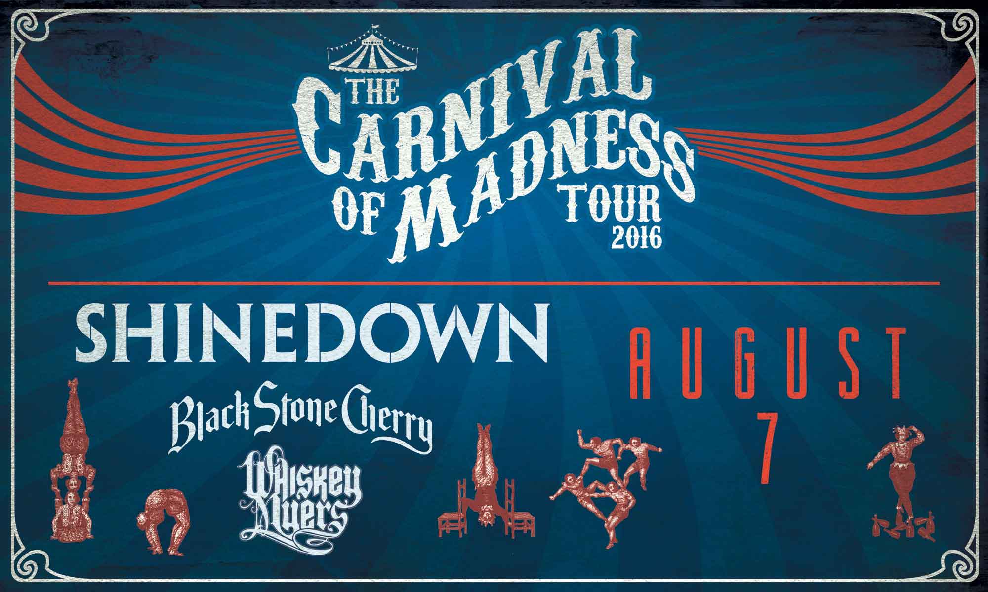 Carnival of Madness Tour featuring Shinedown at Coney Island Amphitheater on 08-07-16